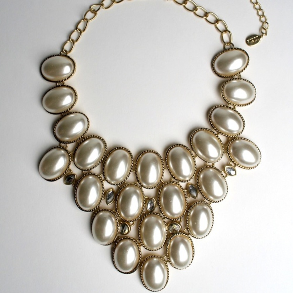 The "Clarissa" Pearl Bib Necklace
